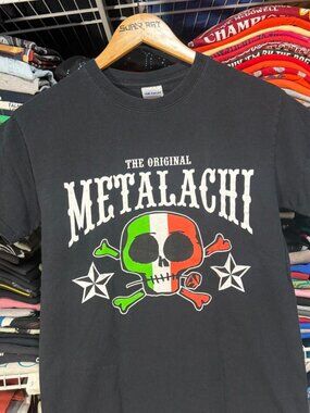 Y2K lucky 13 Metalachi black t shirt Mexican skull nautical star